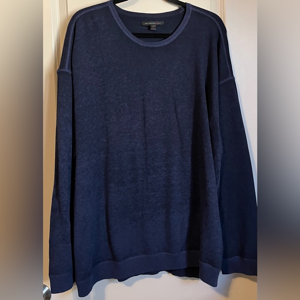 John Varvatos Blue Crewneck Long Sleeve Size XXL